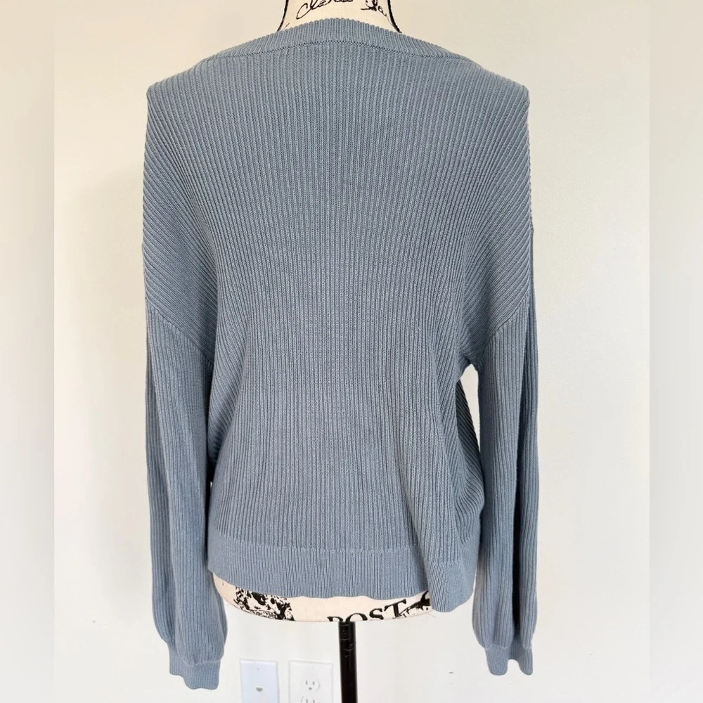 lululemon Reversible Crossover Sweater Blue Chambray Cashmere Blend Sz 12